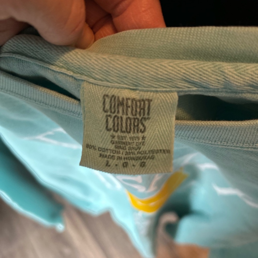 Comfort Colors Aqua Sweatshirt with Yellow Accent - Picture 3 of 3